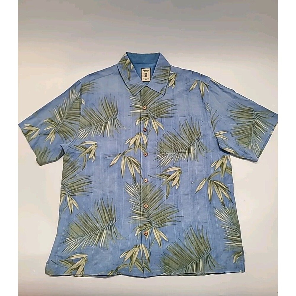 Jamaica Jaxx Men’s‎ Blue Hawaiian Camp M Button Up Silk Short Sleeve Shirt